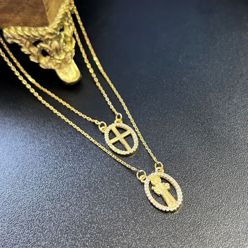 Escapulário Cruz e São Bento 60cm Carrier (Banho Ouro 24k)