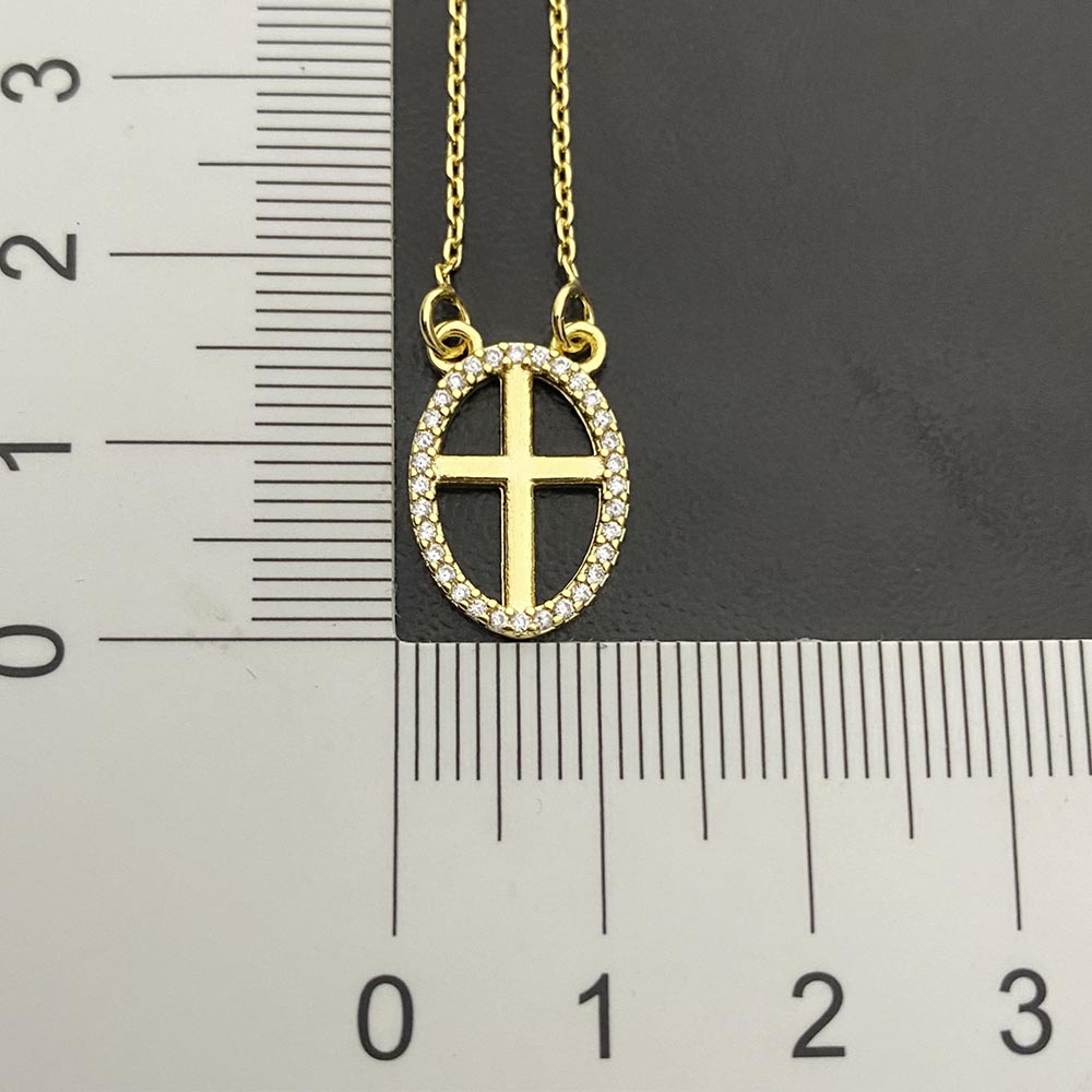 Escapulário Cruz e São Bento 60cm Carrier (Banho Ouro 24k)