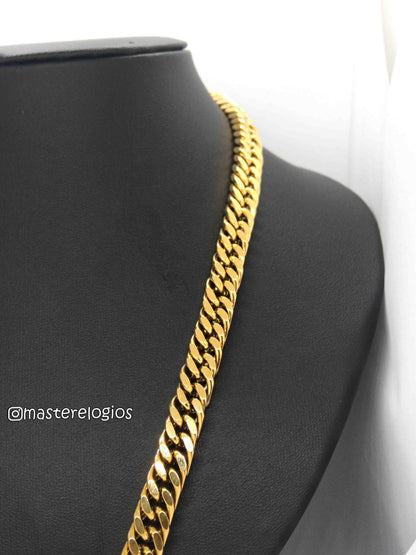 Corrente Grumet 9mm 109g banhada a 10 milesimos de ouro 18k 70cm