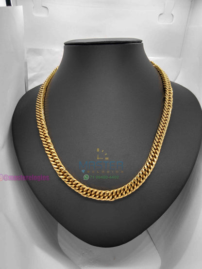 Corrente Grumet 9mm 109g banhada a 10 milesimos de ouro 18k 70cm