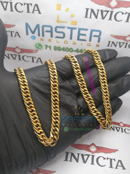 Corrente Grumet 9mm 109g banhada a 10 milesimos de ouro 18k 70cm