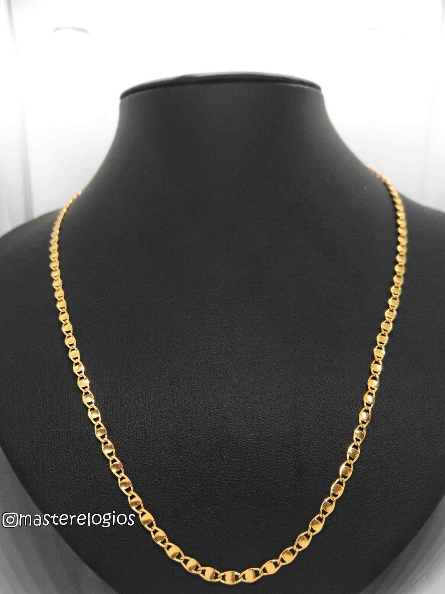 Corrente Piastrine 6 banhada a 10 milesimos de ouro 18k 70cm