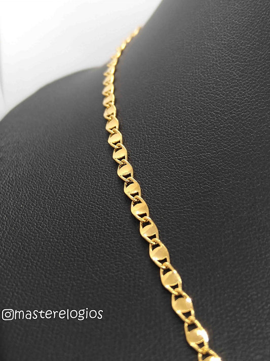 Corrente Piastrine 6 banhada a 10 milesimos de ouro 18k 70cm