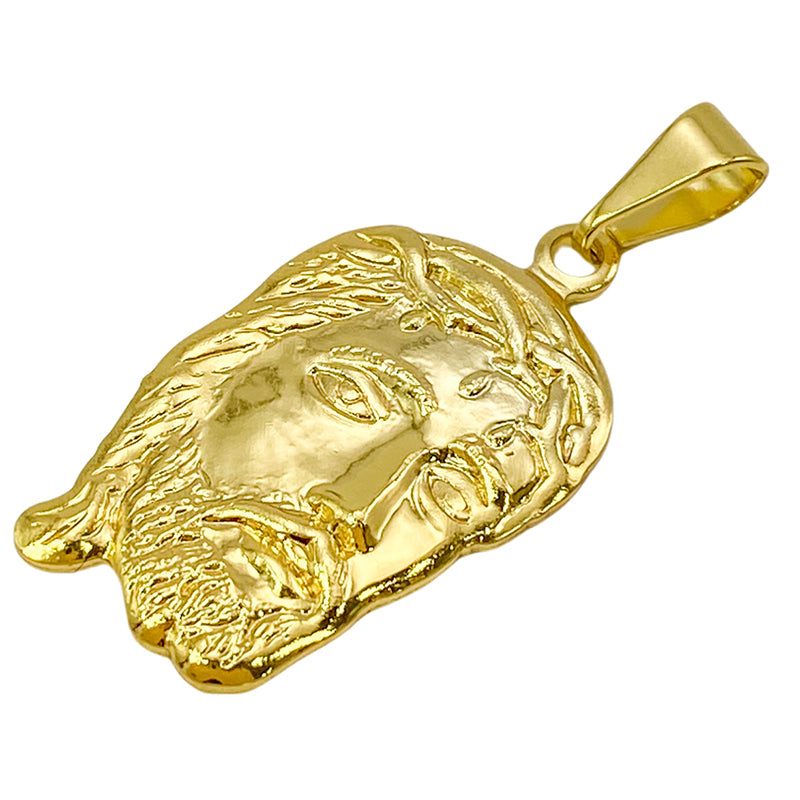 Pingente Face de cristo Pequeno (1,5cmX1,5cm) (Banho Ouro 24k)