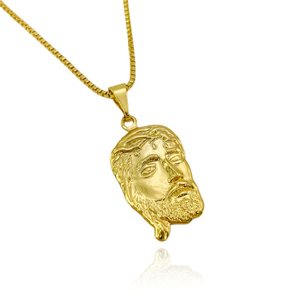 Pingente Face de cristo Pequeno (1,5cmX1,5cm) (Banho Ouro 24k)