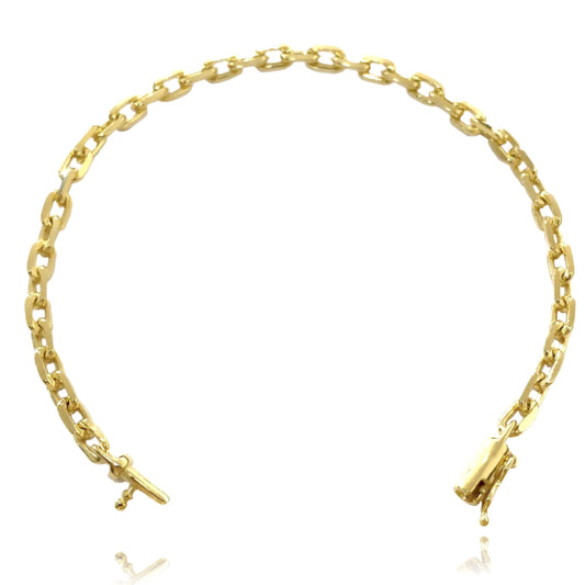 Pulseira Carrier Cadeado 4mm 20cm (Fecho Canhão) (8,2g) (Banho Ouro 24k)