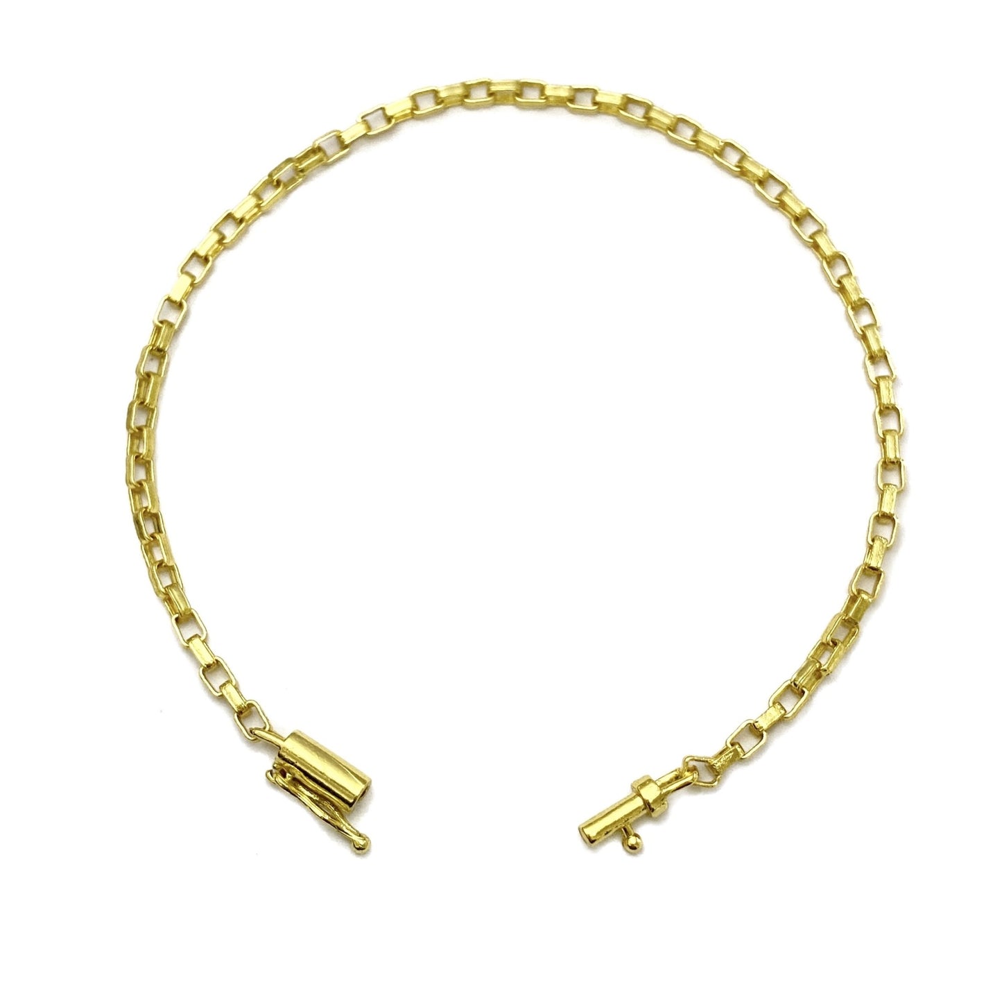 Pulseira Cartier Quadrada (Cubinho) 2,8mm (Fecho Canhão) (Banho Ouro 24k)