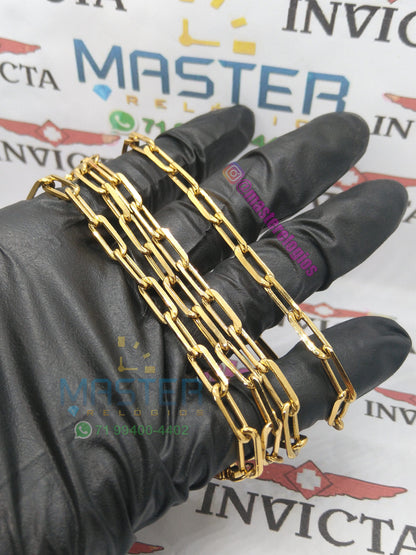 Pulseira cartier alongada 21cm 5mm banhada a 10 milésimos de ouro 18k