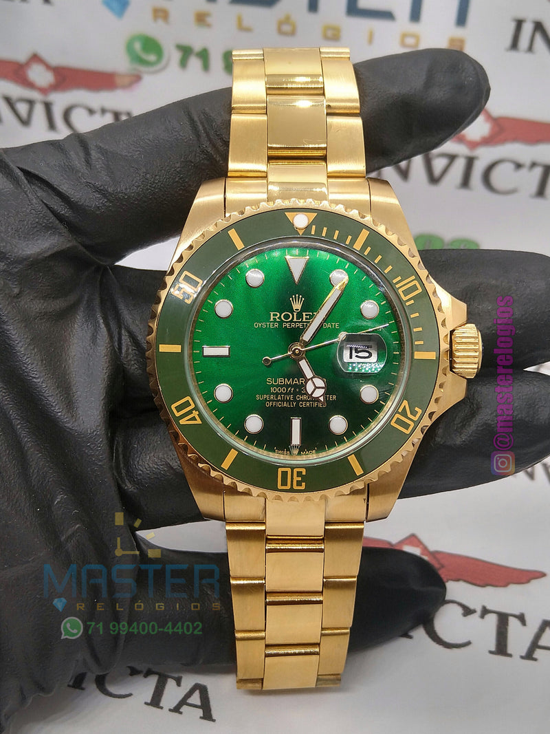 Rollex Submariner Hulk Dourado com verde