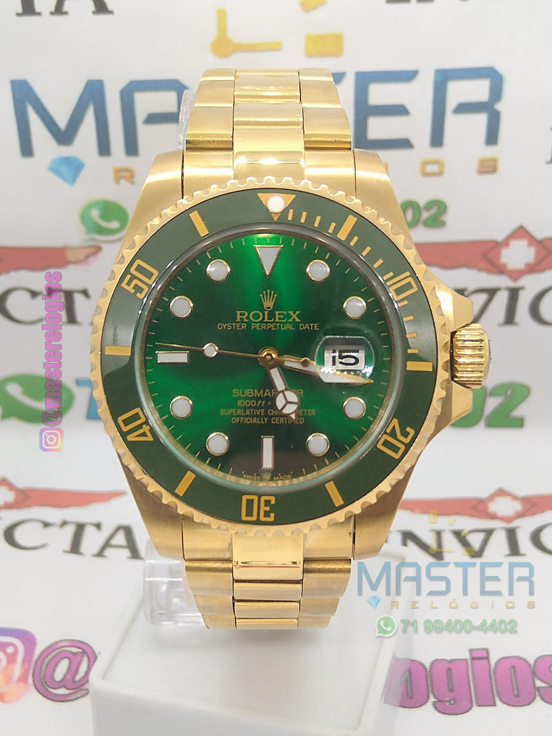 Rollex Submariner Hulk Dourado com verde