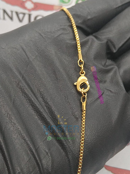 Corrente veneziana fininha banhada a 10 milesimos de ouro 18k 60cm